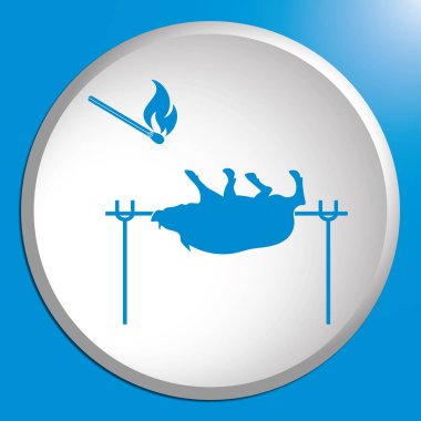 Izgara domuz simgesi. Vektör illustratio