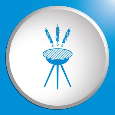 Izgara Kebap simgesi. Vektör illustratio