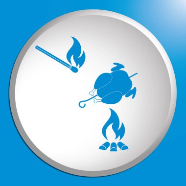 Izgara tavuk simgesi. Vektör illustratio