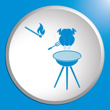 Izgara tavuk simgesi. Vektör illustratio