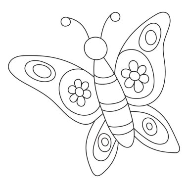 Anahattı hazırlanmış el çekilmiş kelebek