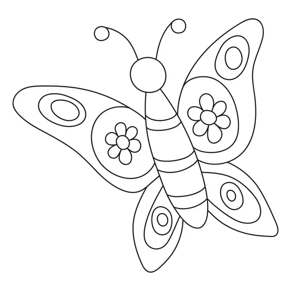 Outlined Hand Drawn Butterfly — Stock Vector