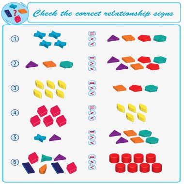 Mantıksal görev. Doğru medeni işaret kontrol edin. Vektör çizim