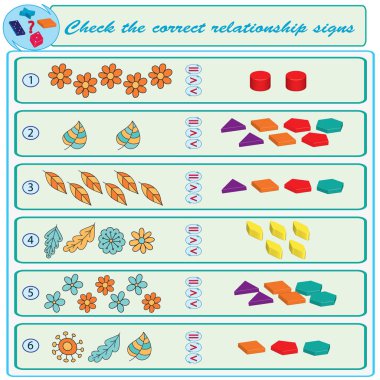 Mantıksal görev. Doğru medeni işaret kontrol edin. Vektör çizim