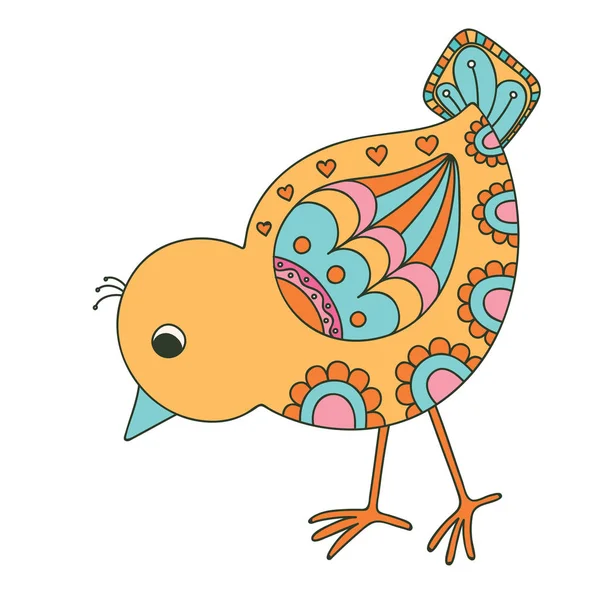 Hand Drawn Decorative Chick Vector Illustration — Stock Vector