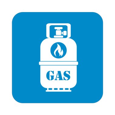 Kamp gaz şişesi simgesi. Düz simgesi izole. Vektör illustratio