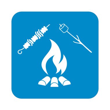 Mangal, Zephyr'i ve Kebap simgesi. Vektör illustratio