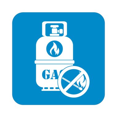 Kamp gaz şişesi simgesi. Düz simgesi izole. Vektör illustratio