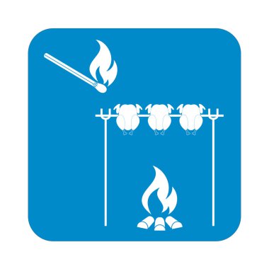 Izgara tavuk simgesi. Vektör illustratio