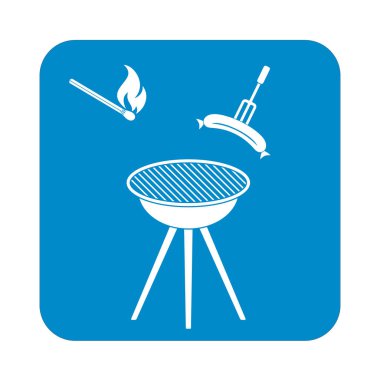 Mangal sucuk simgesi. Vektör çizim