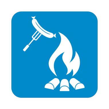 Mangal sucuk simgesi. Vektör çizim