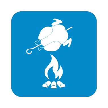 Izgara tavuk simgesi. Vektör illustratio