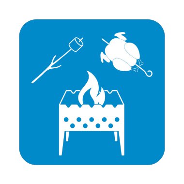 Mangal, Zephyr'i ve tavuk simgesi. Vektör illustratio