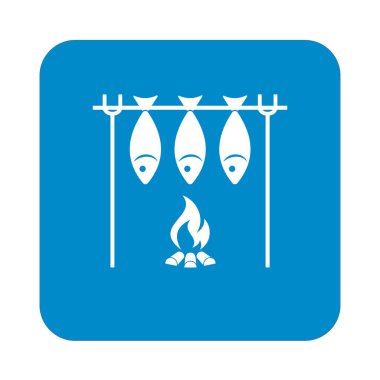 Izgara balık simgesi. Vektör illustratio