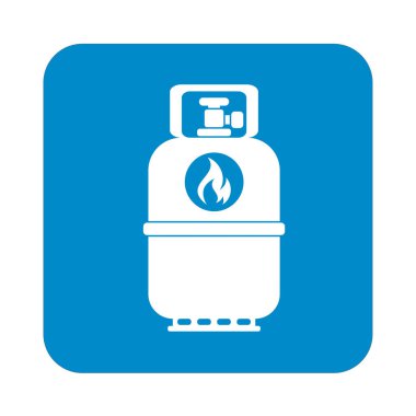 Kamp gaz şişesi simgesi. Düz simgesi izole. Vektör illustratio