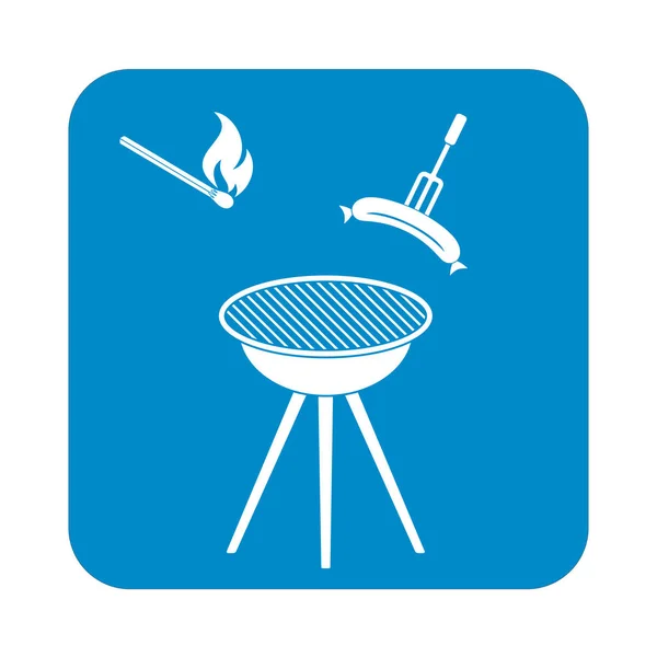 Icono Salchicha Barbacoa Ilustración Vectorial — Vector de stock