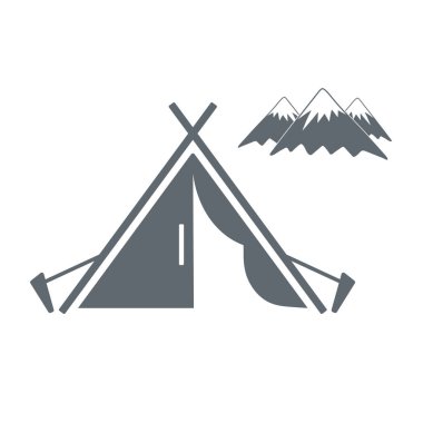 Stilize simge Turizm çadır. Vektör illustratio