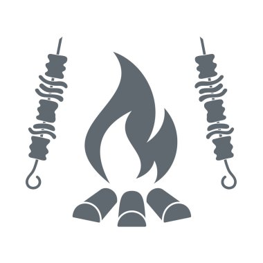 Izgara Kebap simgesi. Vektör illustratio