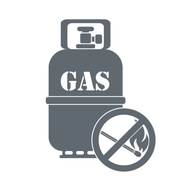 Kamp gaz şişesi simgesi. Düz simgesi izole. Vektör illustratio