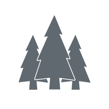 Köknar ağaçları orman düz simgesi  