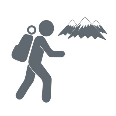Simge illüstrasyon izole vektör işareti işaret hiking
