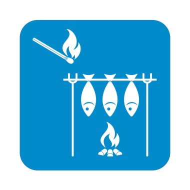 Izgara balık simgesi. Vektör illustratio