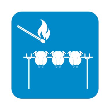 Izgara tavuk simgesi. Vektör illustratio