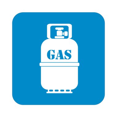 Kamp gaz şişesi simgesi. Düz simgesi izole. Vektör illustratio