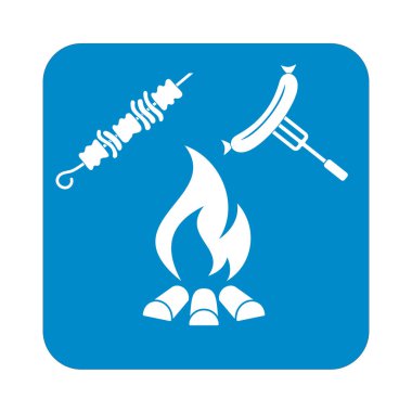 Izgara Kebap simgesi. Vektör illustratio