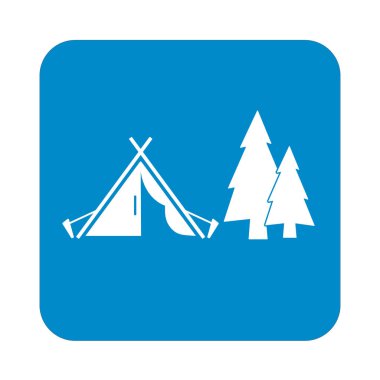 Stilize simge Turizm çadır. Vektör illustratio