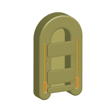 Şişme tekne kürek basit 3d simgesi ile izole