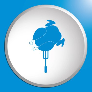 Izgara tavuk simgesi. Vektör illustratio