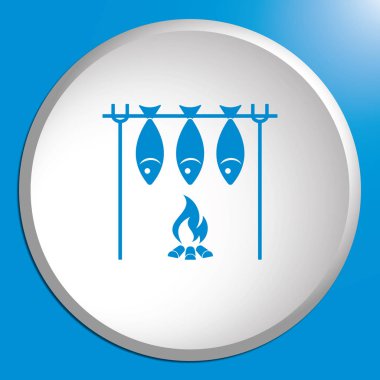 Izgara balık simgesi. Vektör illustratio