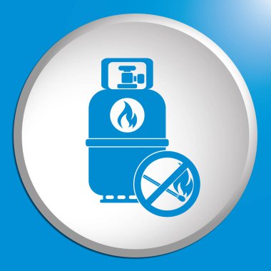 Kamp gaz şişesi simgesi. Düz simgesi izole. Vektör illustratio