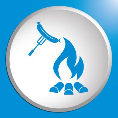 Mangal sucuk simgesi. Vektör çizim