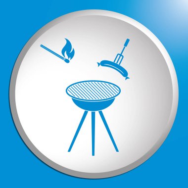 Mangal sucuk simgesi. Vektör çizim