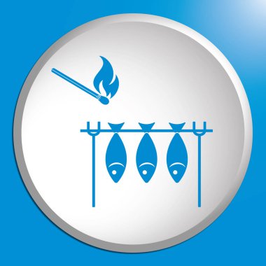 Izgara balık simgesi. Vektör illustratio