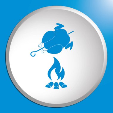 Izgara tavuk simgesi. Vektör illustratio