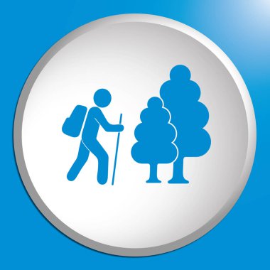 Simge illüstrasyon izole vektör işareti işaret hiking