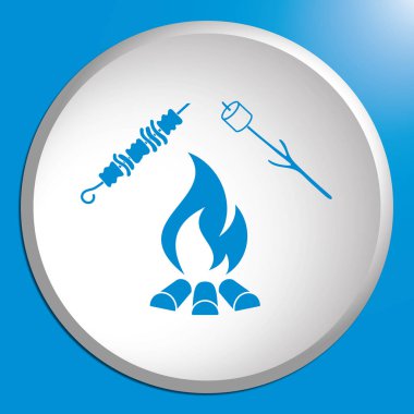 Mangal, Zephyr'i ve Kebap simgesi. Vektör illustratio