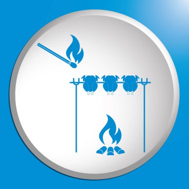 Izgara tavuk simgesi. Vektör illustratio