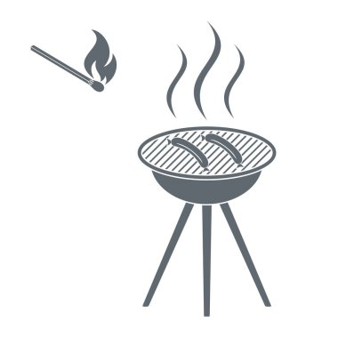 Mangal sucuk simgesi. Vektör illustratio