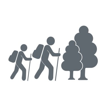 Simge illüstrasyon izole vektör işareti işaret hiking