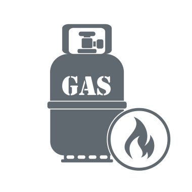 Kamp ocağı gaz şişesi simge vektör ile. Vektör çizim