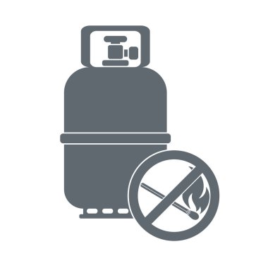 Kamp gaz şişesi simgesi. Düz simgesi izole. Vektör illustratio