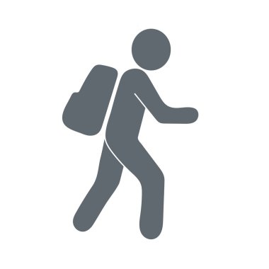 Simge illüstrasyon izole vektör işareti işaret hiking