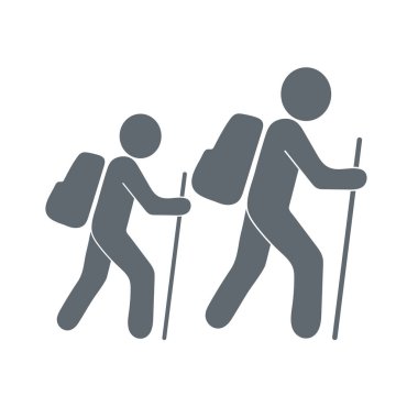 Simge illüstrasyon izole vektör işareti işaret hiking