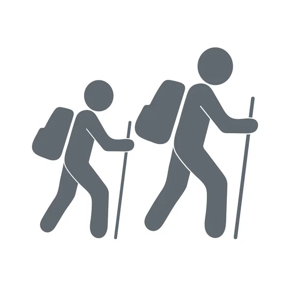 Simge illüstrasyon izole vektör işareti işaret hiking