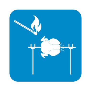 Izgara tavuk simgesi. Vektör illustratio