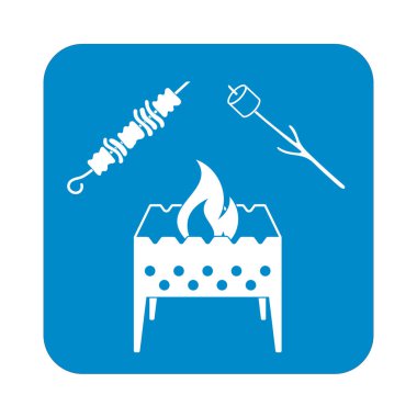 Mangal, Zephyr'i ve Kebap simgesi. Vektör illustratio